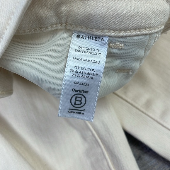 Athleta Straight Leg Denim in ‘Bone’ Size 8 - Picture 5 of 11